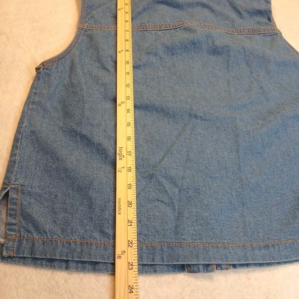 Womens Denim Western Vest Size 6 Embellished Cowgirl Rodeo Y2K Festival - Picture 8 of 9
